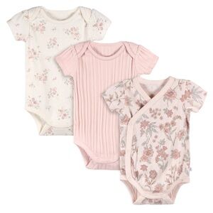 Baby Girl Just Born 3-Pack Short Sleeve Bodysuits